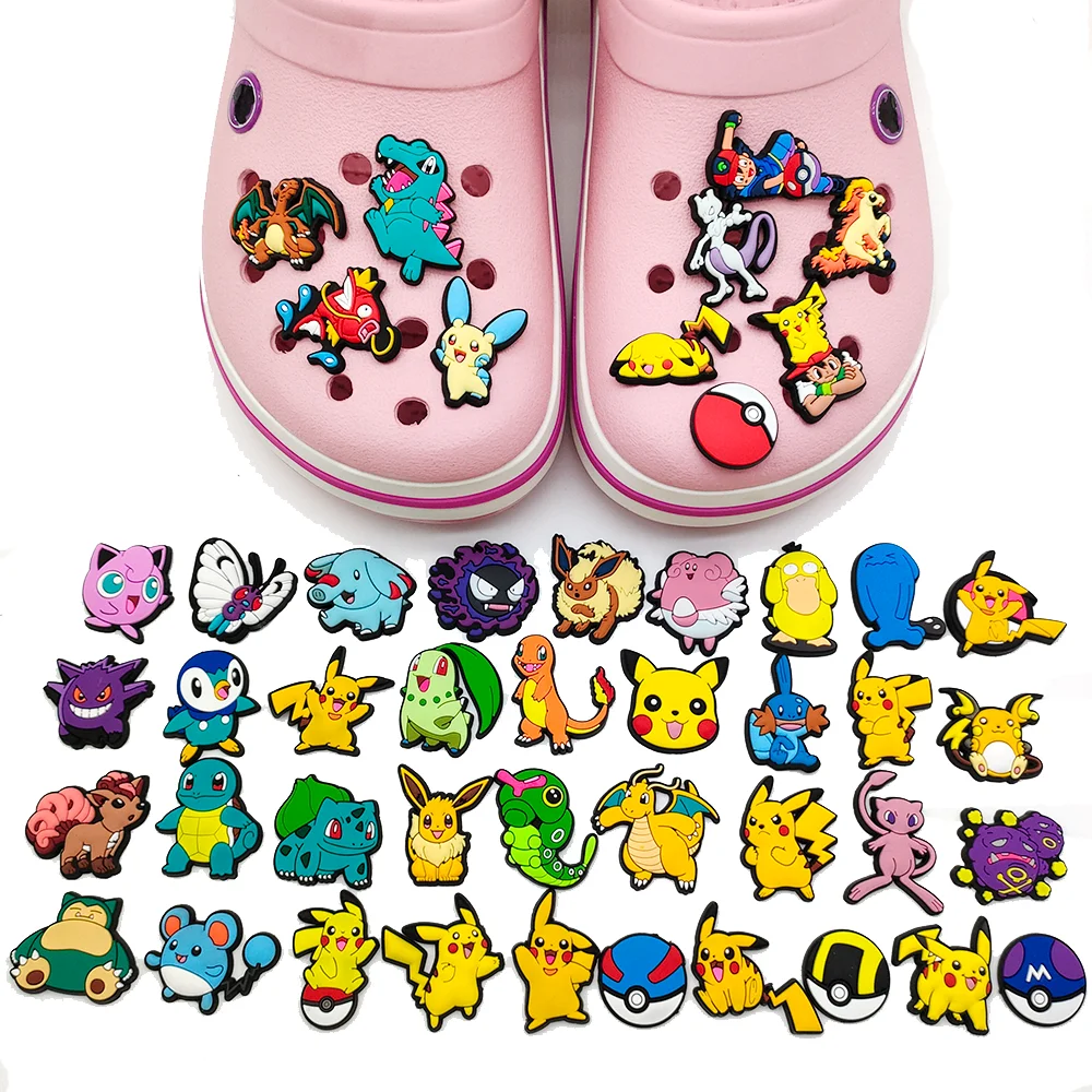 Miniso Pokemon Schoen Bedels Decoratie Gesp Dinosaurus Pvc Sandalen Accessoires Kids Geschenken