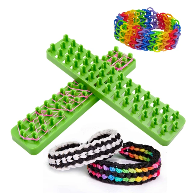 Rainbow Loom French Braid bracelet Pink glitter and Fuschia Pink opaque  bands | Rainbow loom bracelets, Rainbow loom designs, Rainbow loom