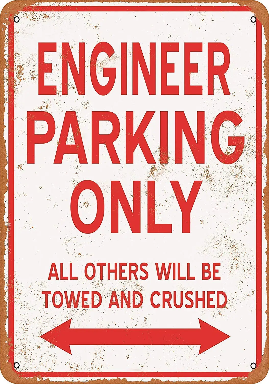 

Vintage Look Aluminum Metal Sign 12 x 8 Inches Engineer Parking ONLY Materials Iron Painting Tin Sign Wall Decor for Cafe Bar Pu