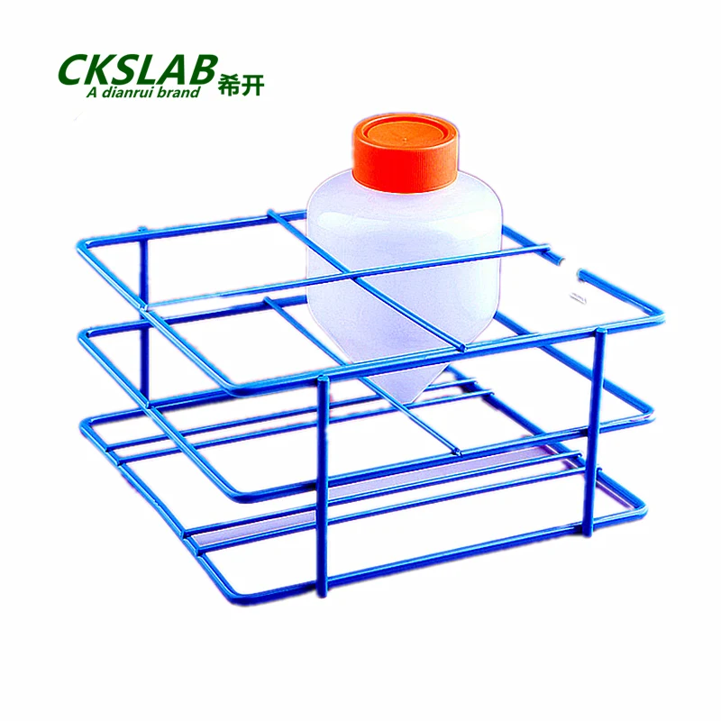 Stainless Steel Rack Professional Centrifuge Tube Holder For 500ml Blue SUS Wire Stand For Test Tube Hole Diam. 97mm 4 Holes