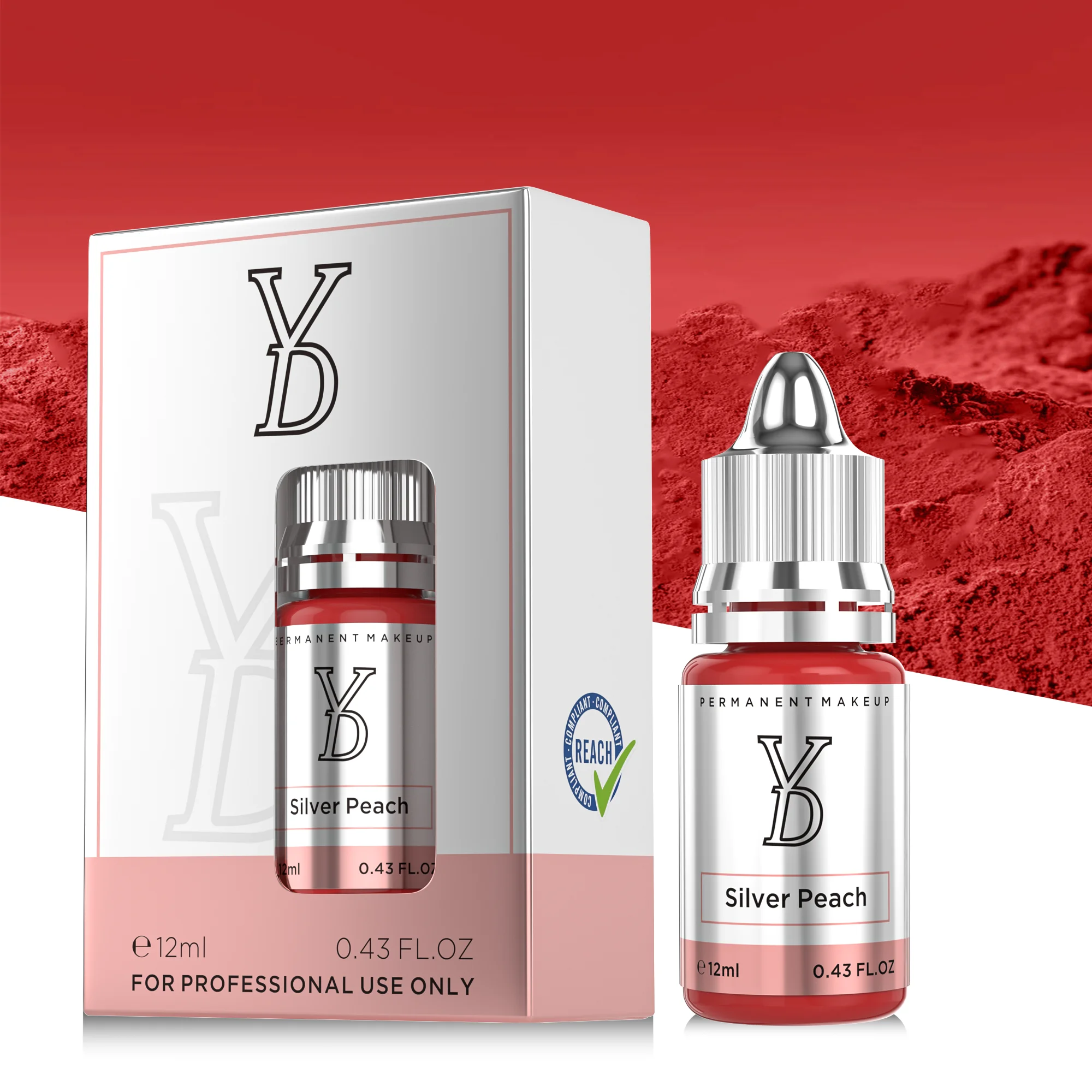 YDPMU Silver Peach Color Lip Tint Pigment Professional Permanent Makeup Micropigmentation Pigments Lips Tattoo Ink Supplies 12ML