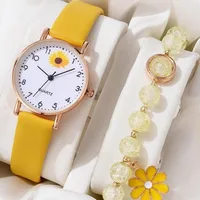 Keglect [Watch+Bracelet] Children's  Quartz Chrysanthemum Cute   1