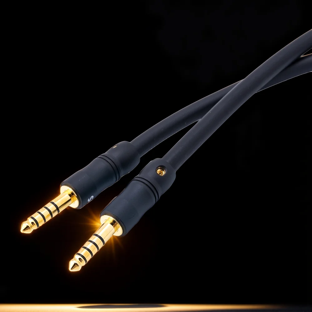 Premium Japan Mogami HiFi OFC Balanced Audio Adapter Cable - Gold Plug, 4.4mm Male to Male
