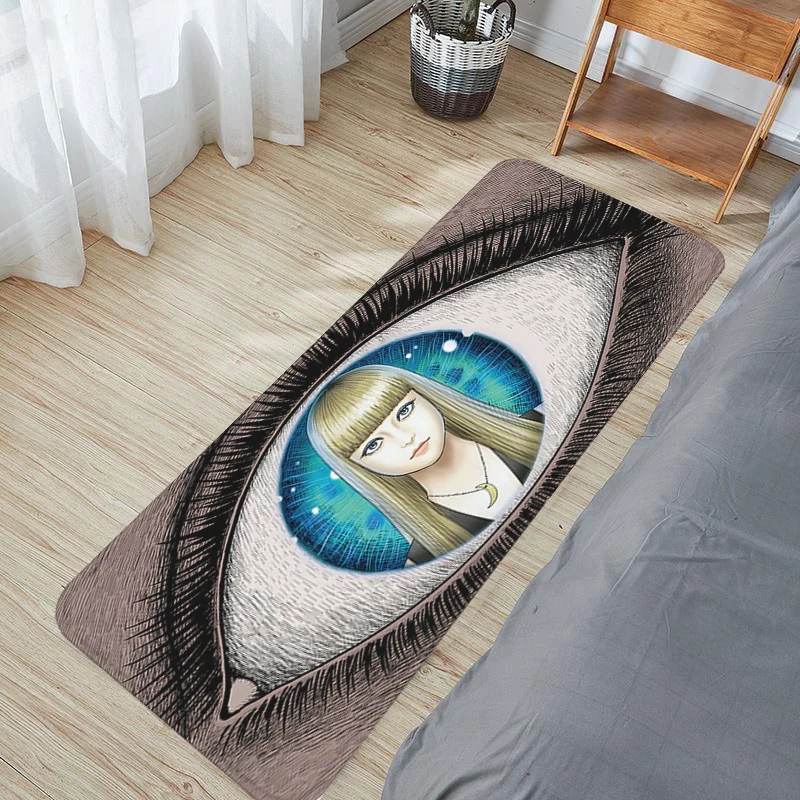 

Non-slip Kitchen Mat Junji Ito Home Living Room Rug Doormat Entrance Door Carpets Bedroom Mats Custom Bathroom Carpet Rugs Bath