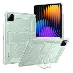 Transparent Anti - Fall Protective Tablet Case with Stand Holder and Pen Slot, 11.2 - inch Soft Back Cover for Xiaomi Pad 8 8 Pro (Clearcase with Stand)