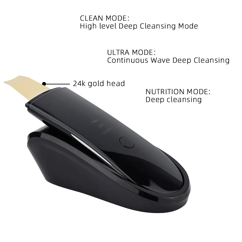 Ultrasonic Peeling Remover Blackhead Facial Skin Scrubber Facial Shovel Deep Cleaning Face Lifting Removal Pore Acne EMS Lift