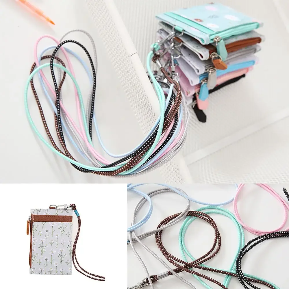 랜야드가 있는 PU 가죽 식사 카드 커버 ID 버스 카드 동전 지갑 지퍼 가방 케이스 홀더 지갑