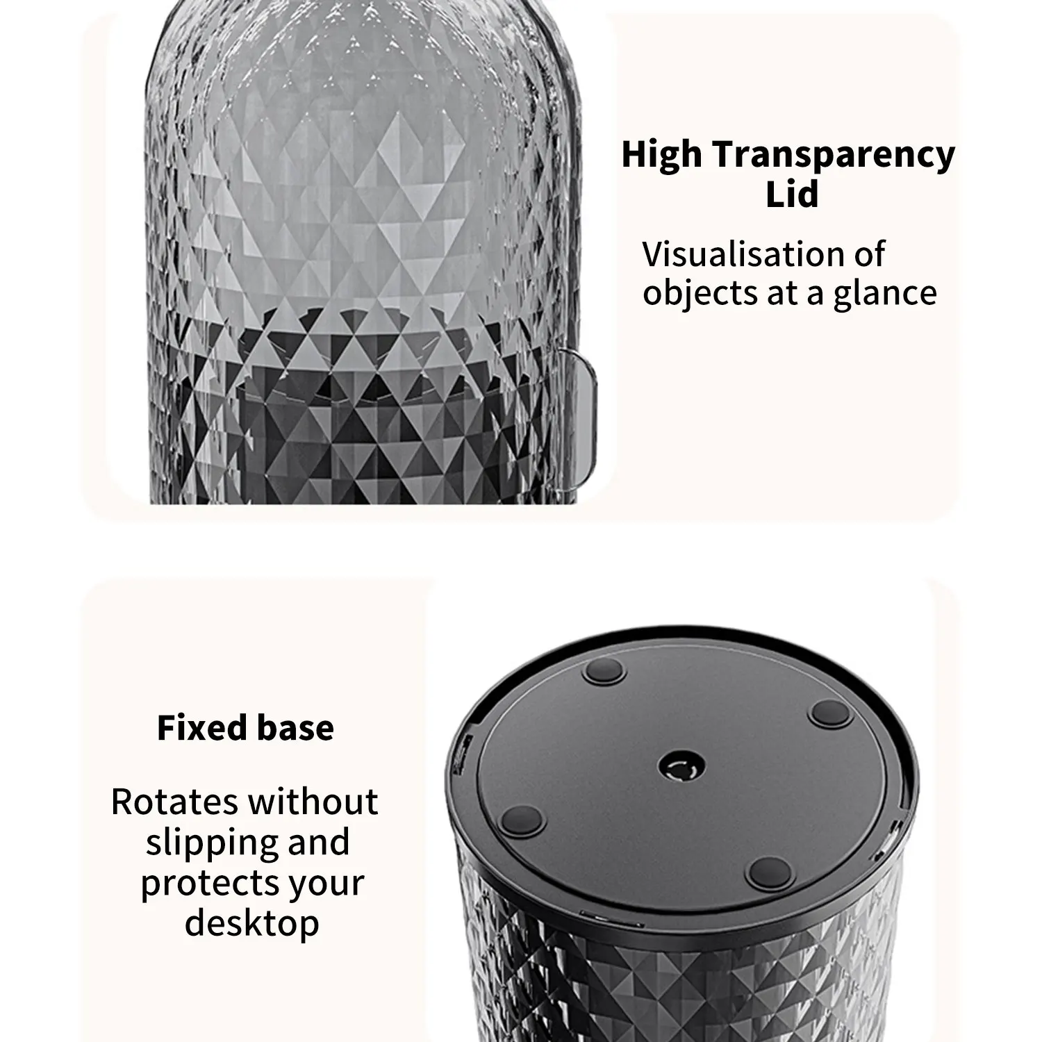 Transparent Plastic Rotating Makeup Brush Organizer, Desktop Decoration, Multi-functional Makeup Brush Storage Box 4