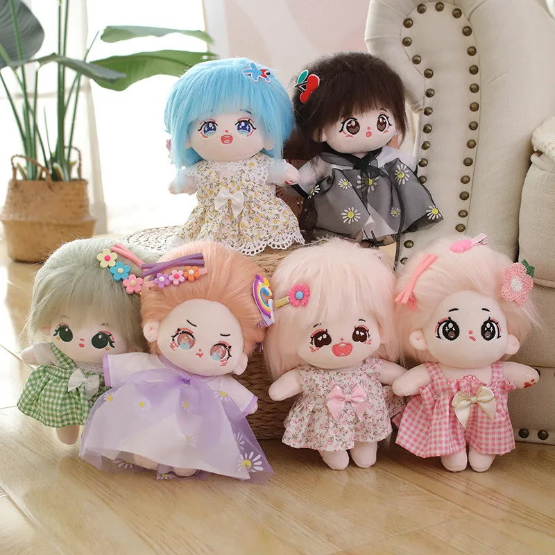 23cm Kawaii IDol Plush Doll Anime Dressed Dolls Stuffed Customization Figure Cute Cotton Plushies Soft Toys Fans Collection Gift