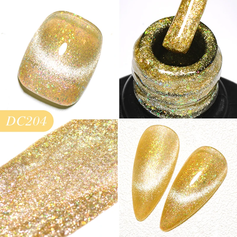 

Mtssii 9D Laser Gold Cat Eye Magnetic Gel Nail Polish Snowlight Glitter Effect Soak Off UV LED Nail Art Gel Manicure Varnish