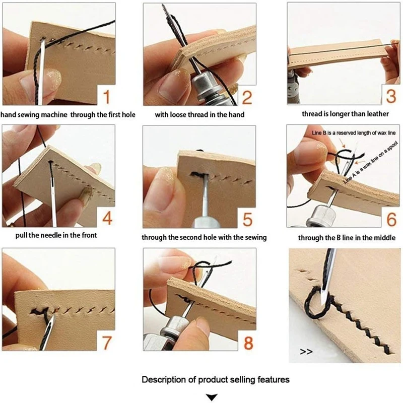 Leather Hand Sewing Machine DIY Leather Art Carving Sewing Tool Cow Carving Tool Easy Install Leather Craft Tools