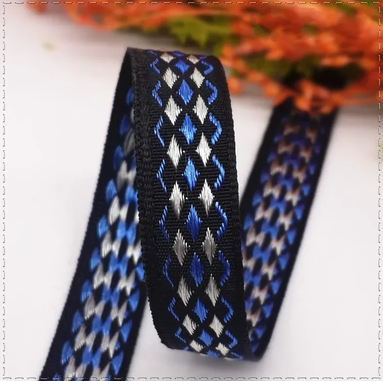 High quality 12mm single face Woven Jacquard grosgrain ribbon DIY handmade Clothing backpack decorative ribbon (5/10meter/lot)