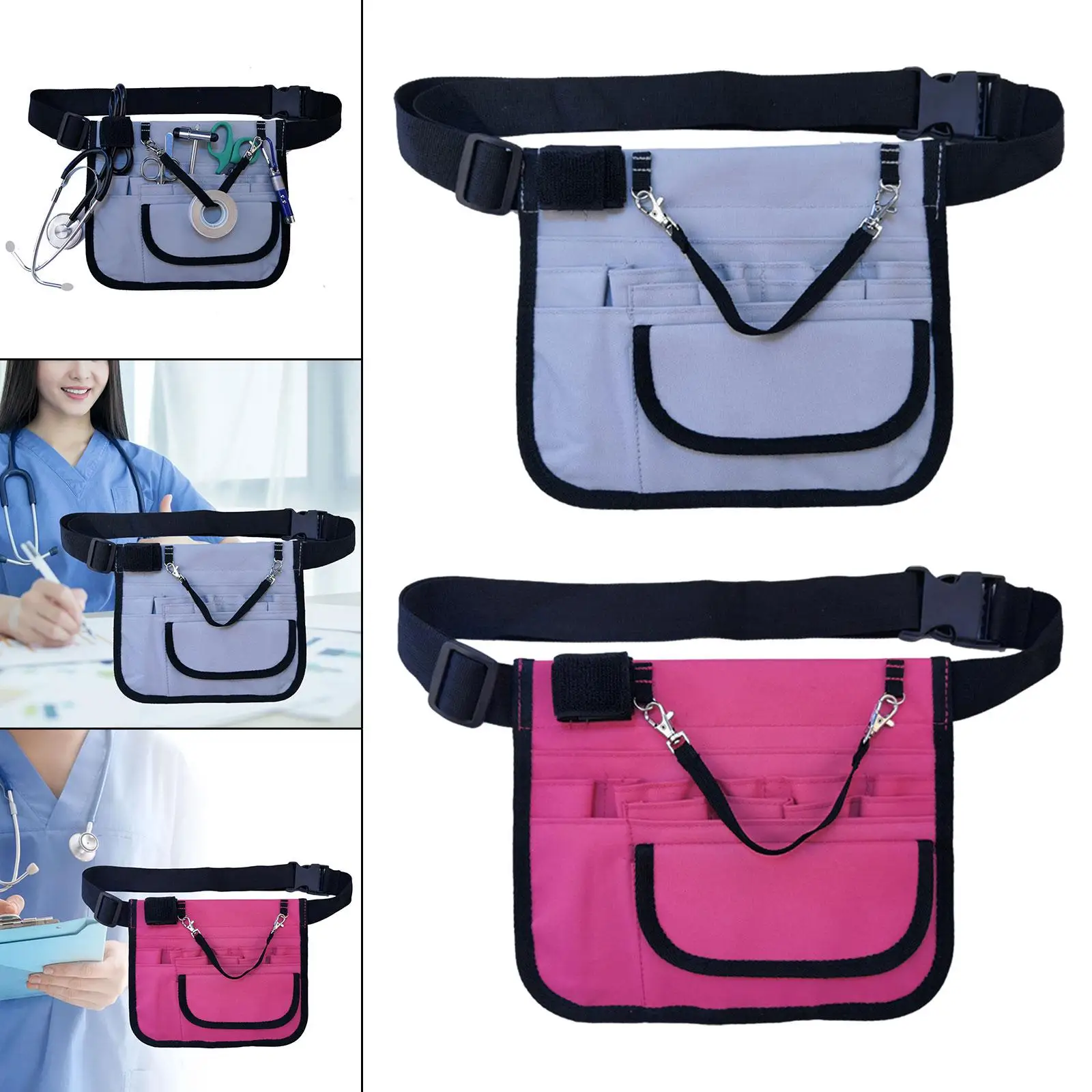  Waist Bag Adjustable Quick Pick Multi Compartment Utility Belt Extra Pocket Medical Fanny Pack for Indoor Accessories Tool