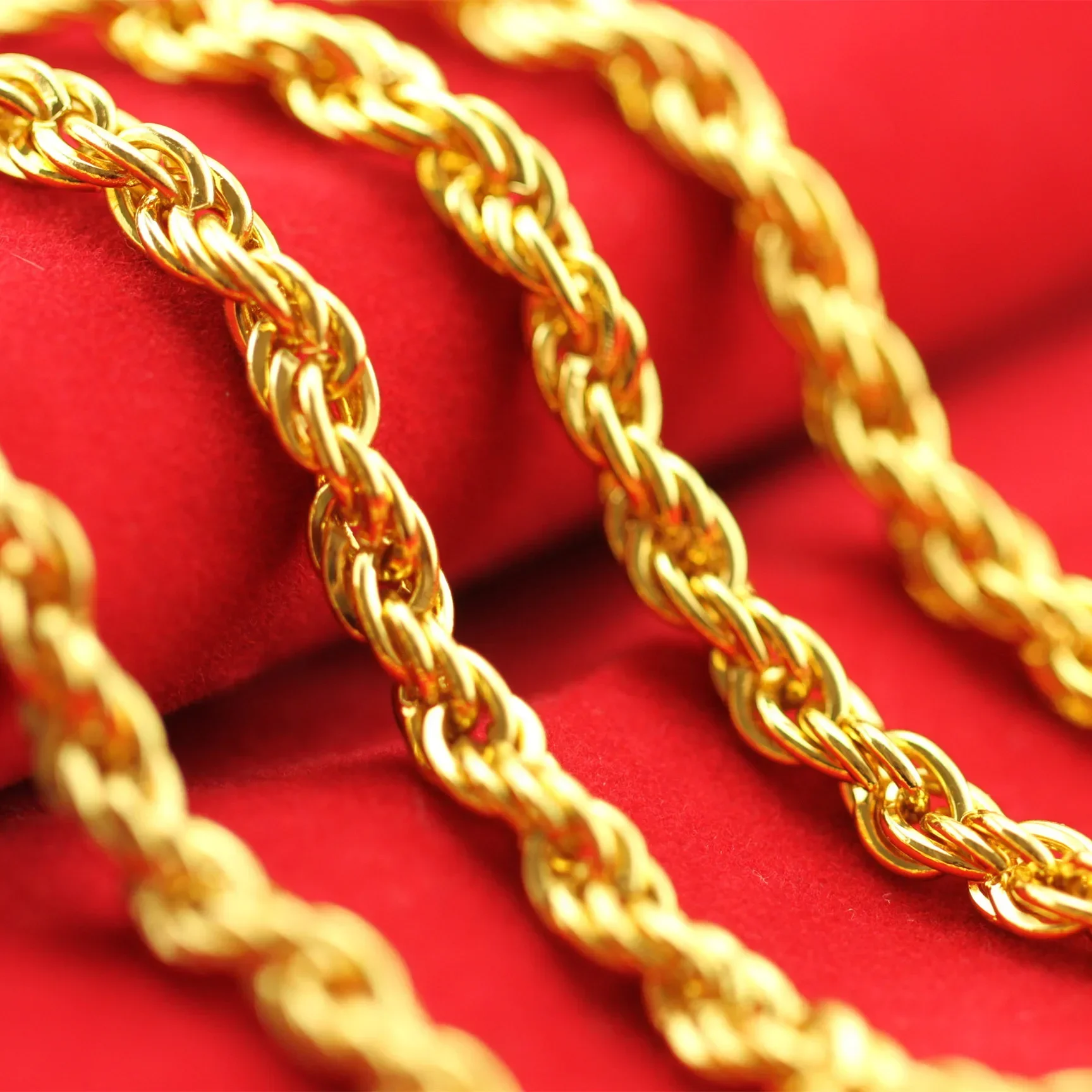 High-Quality 24K 9999 Real Gold Necklaces in Gold Shop-Men's and Women's Styles, Fortune into Treasure Design