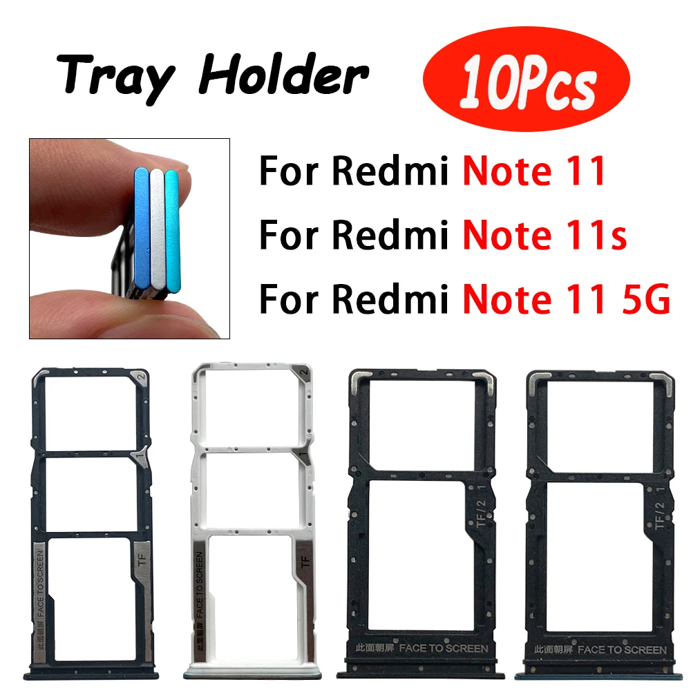 

10Pcs , Replacement For Xiaomi Redmi Note 11 11S 11 Pro 4G 5G SIM Card Tray For Redmi Note 11 Pro Sim Card Tray Slot Holder