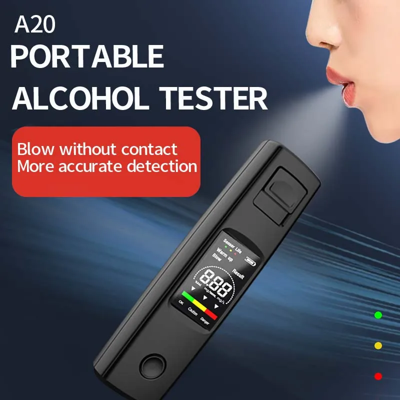 Alcohol Tester Professional High Sensitivity Breathalyzer Non-Contact Alcoholometer Type-C Charging Portable Breathalyzer