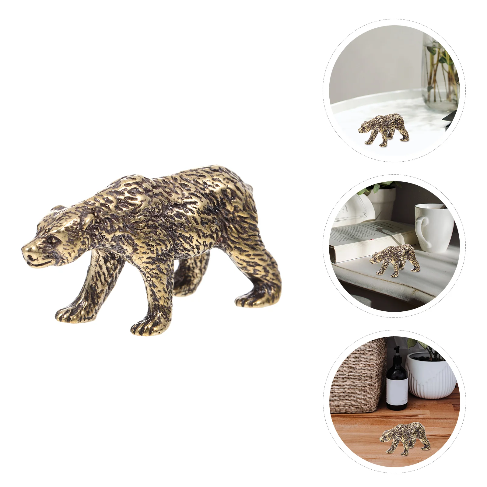 

Copper Black Bear Pure Copper Decoration Tea Pet for Decor Desk Wine Cabinet Shelf Copper Collection Decoration
