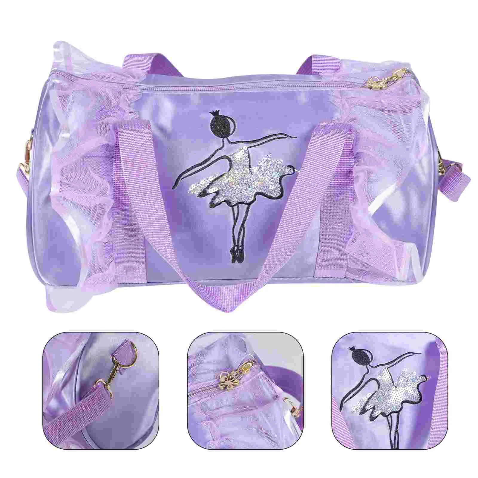 

Shoulder Bags Crossbody (purple) Toddler Gym Sports Ballet Polyester Cotton Dance Handbag