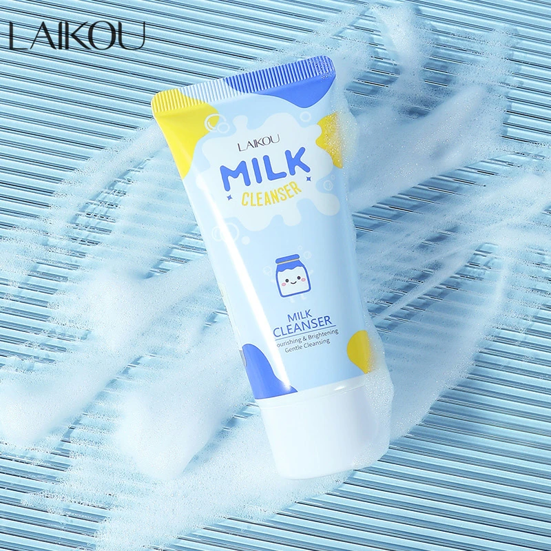 LAIKOU Milk Facial Cleanser Scrub Deep Cleaning Exfoliating Cream Rich