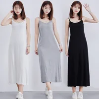Robe Modal à bretelles Spaghetti pour femmes, jupe gilet longue de 90 à 120cm, Camisoles, jupon intérieur 3
