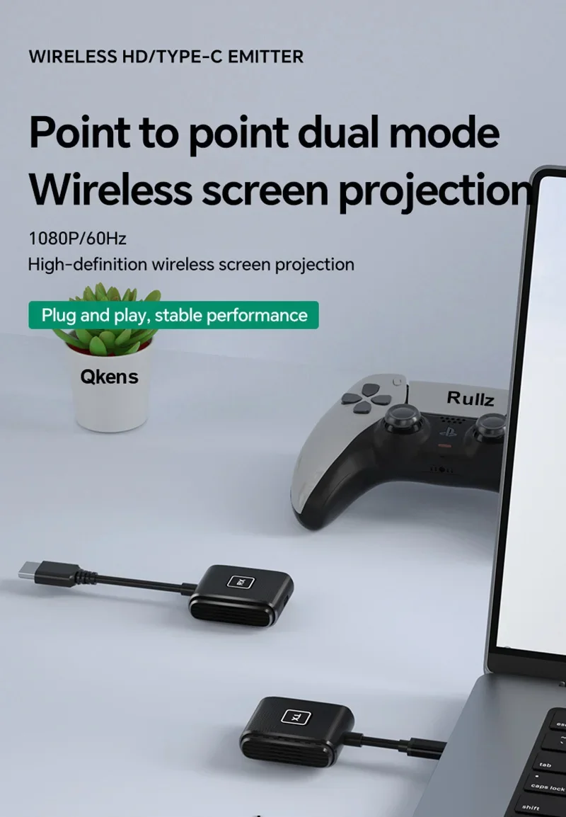 1080P 50m Type C / HDMI Wireless Extender Video Transmitter and Receiver Display