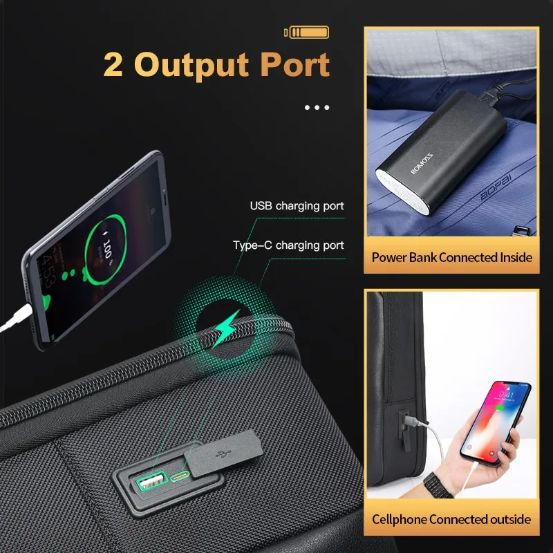 BOPAI Business Backpack Men Waterproof anti theft Smart usb Charging Office 15.6 inch Laptop Travel Carry on Backpack for Male 5