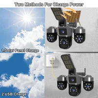 Caméra IP WiFi solaire PTZ extérieure sans fil 4G avec carte SIM, détection humaine PIR, sirène et éclairage solaire pour vidéosurveillance 3