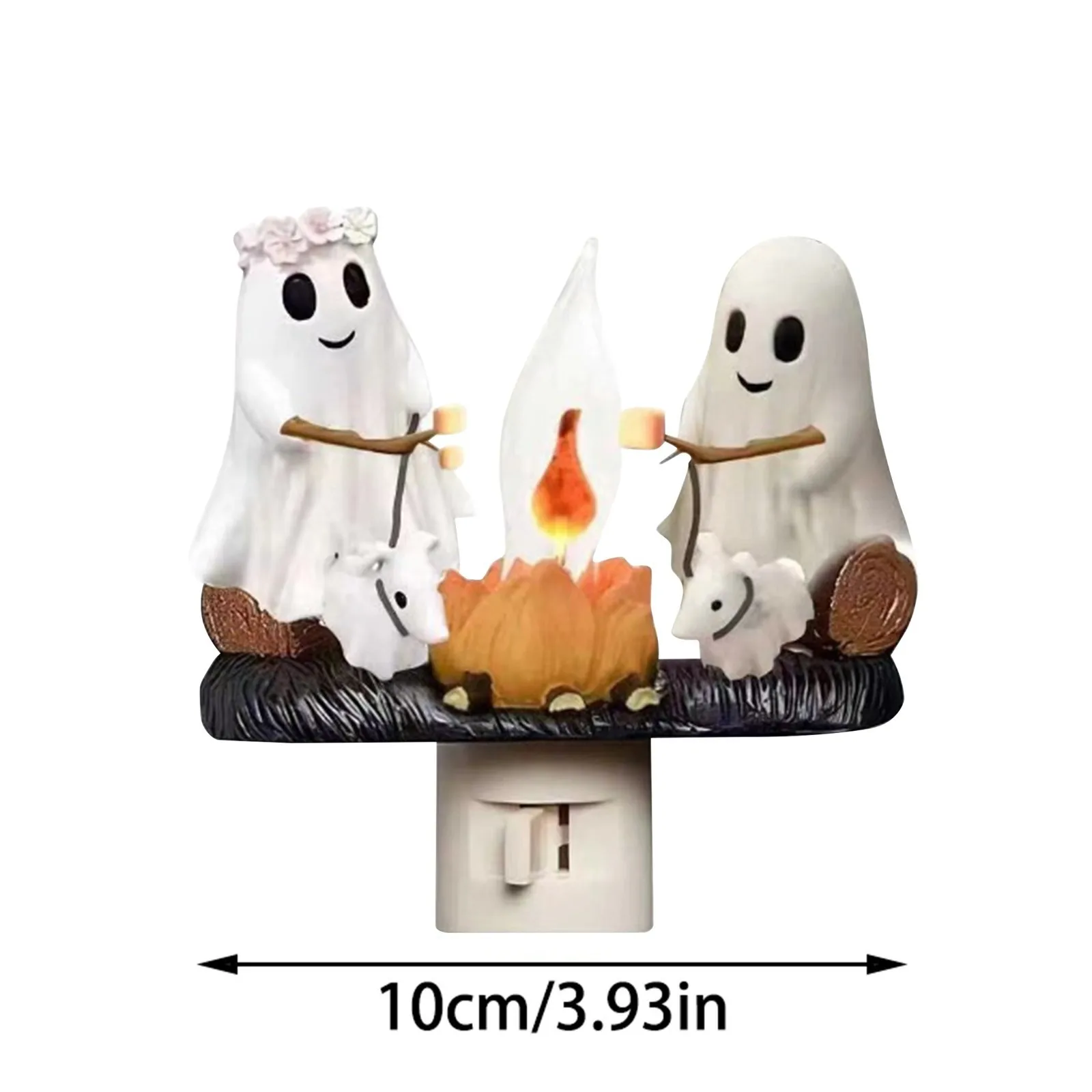 Ghost Flickering Nightlight, Led Faux Fire Ghost Lamp,Halloween Bedroom Night Light Indoor Decorations Gifts