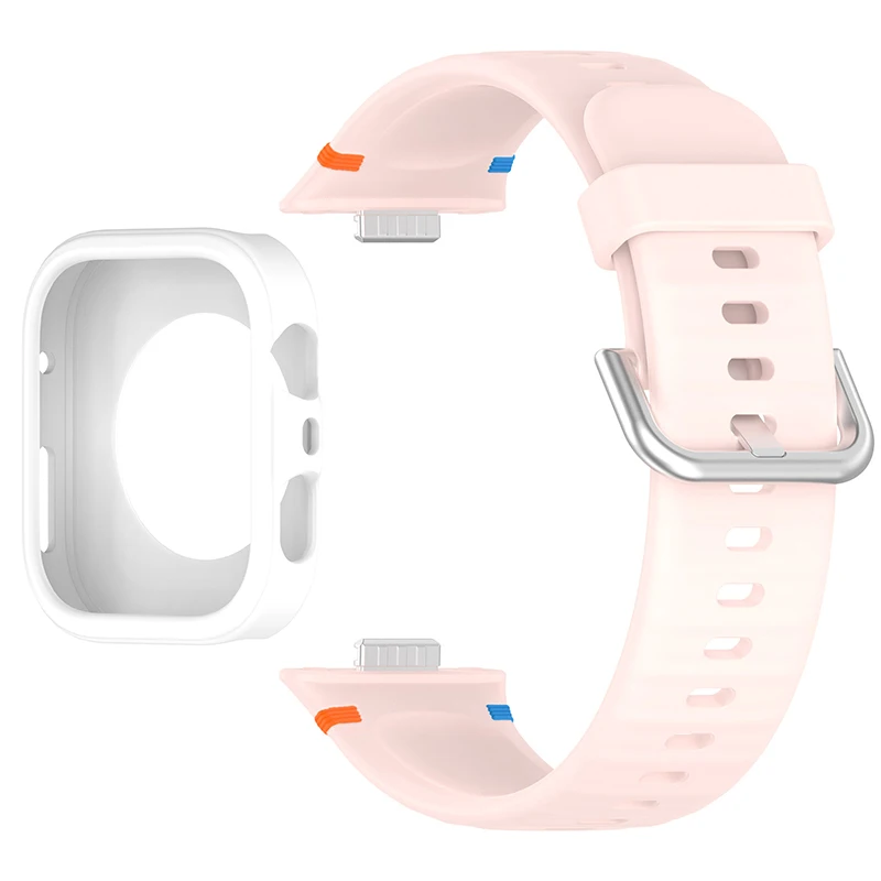 Protective Soft Case with Silicone Sports Strap for Smartwatch Fitness Bands