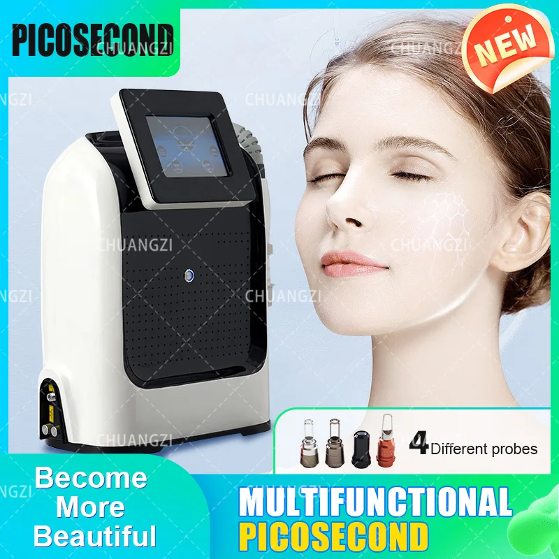 Professional Picosecond Laser Machine 755nm 1064nm 532nm 1320nm Nd Yag Q Switch Tattoo Removal And Eyebrow Removal