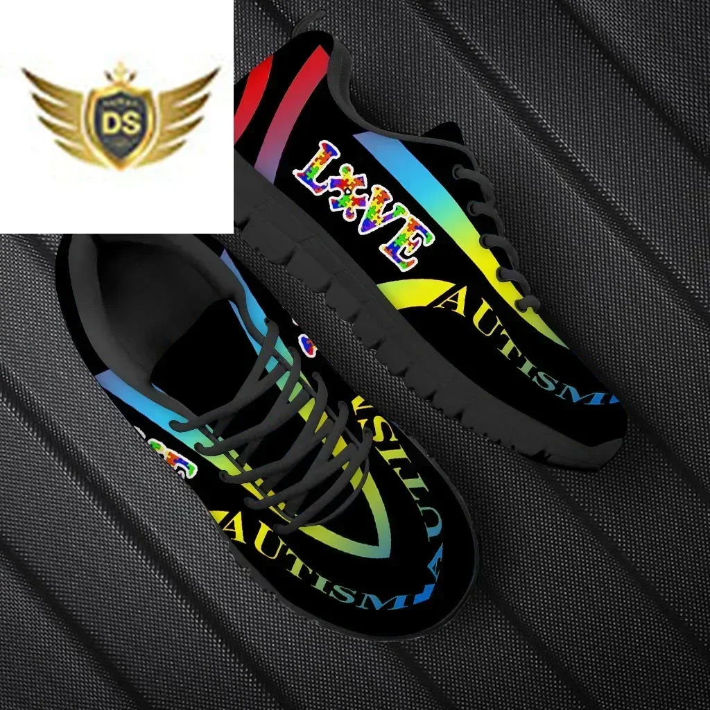Woman Flats Shoes Autism Awareness Design For Girls Personalized Walking Shoes Female Wear-resistant Sport Sneakers