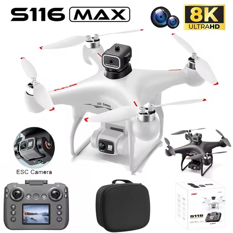 S116 MAX Screen Control IR Obstacle Avoidance Drones ESC 4K HD Camera ...