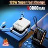 120W 50000mAh Power Bank Portable High Capacity Cable Two-way Fast Charging Mini 2in1 Wire Powerbank for iPhone Samsung ﻿Xiaomi 3