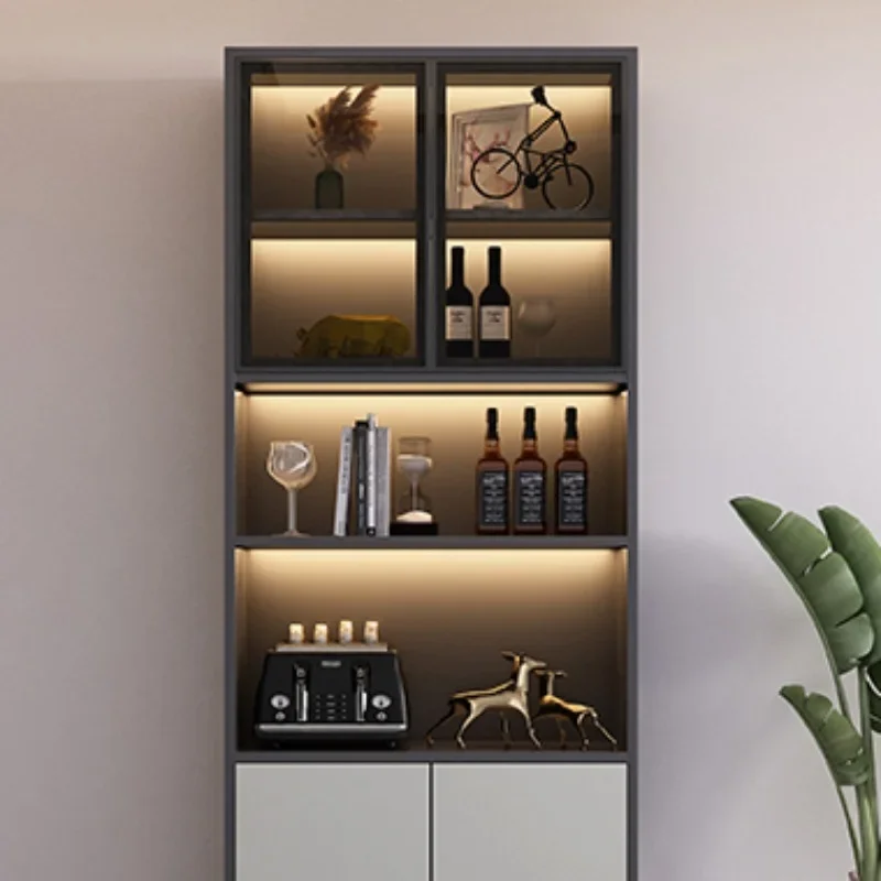 Display Storage Wine Cabinets Modern Glass Simplicity Restaurant Wine Cabinets Luxury Wall Meuble Vin Bar Furniture QF50JG