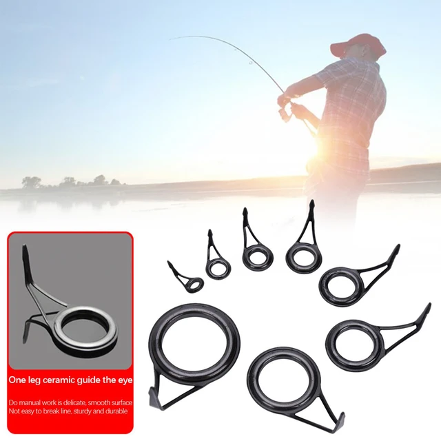 8 Size Fishing Rod Guide Tip Top Ring Circle Pole Repair Kit Set Fishing  Sories 6# 8# 10# 12# 16# 20# 25# 30# - AliExpress