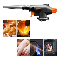 Welding Gas Torch Flame Gun Portable BBQ Cooking Camping Ignition Flamethrower Outdoor Heating Butane Burner Spray Equipment
