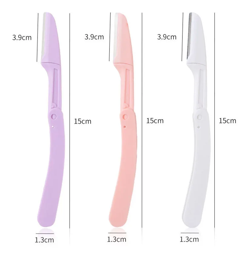 Safe Folding Ladies Face Shaver Eyebrow Trimmer Blade Anti-Scratch Razor Makeup Tools Eyebrow Trimmer Face Razor For Women 1/3pc eyebrow trimmer set,eyebrow trimmer,eyebrow razor set,hair shaver,eyebrow razor,facial hair remover,eyebrow trimmer blade,face shaver