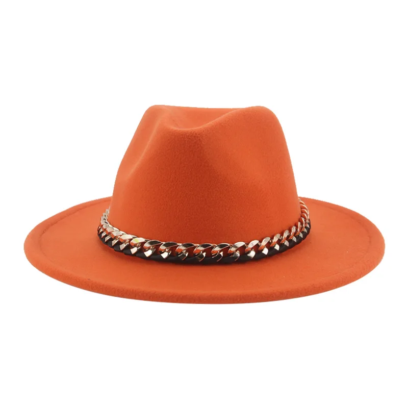 Hats for Women Fedora Women Hat Panama Hats for Men Church Chain Belt Cowboy Casual Hip Hop Winter Women's Hat Sombrero Hombre wool fedora hat Fedoras