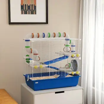 Hamster Cage, 4 Tier Rat Cage with Tunnel Tube System 1