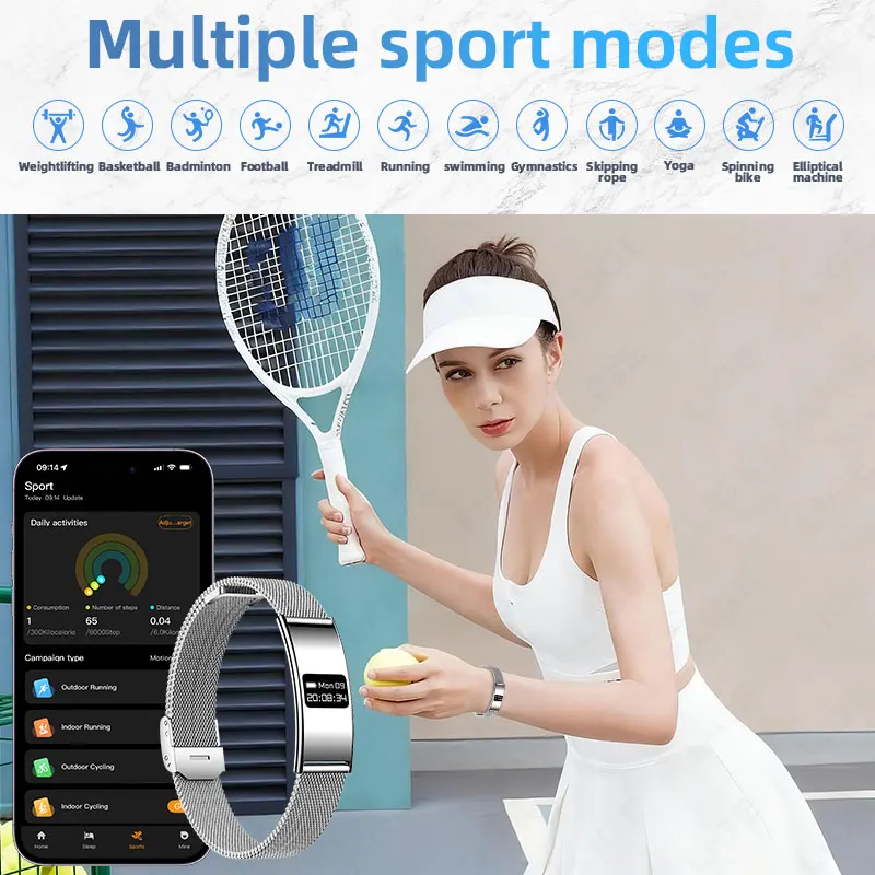 LIGE Ultra-thin Fashion Smart Wristband Pedometer Health Women Men Sports Waterproof Watch Heart Rate Blood Oxygen Bracelet 2026