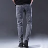 2024 Classic Men’s High Street Fashion Small Foot Skinny Jeans Stretch Soft Straight Leg Versatile Denim Trousers Gray Male 5