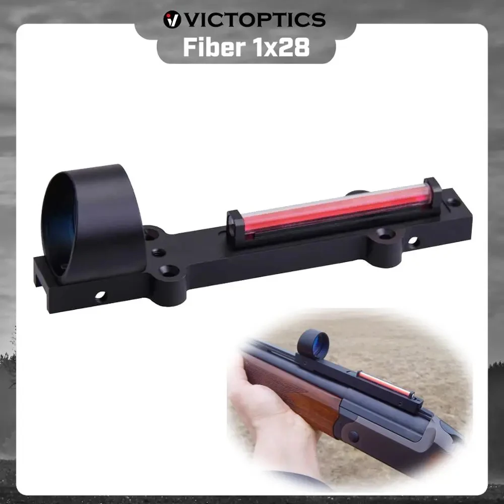 VictOptics 1x28 Fiber Sight Red Dot Scope Red Collimator