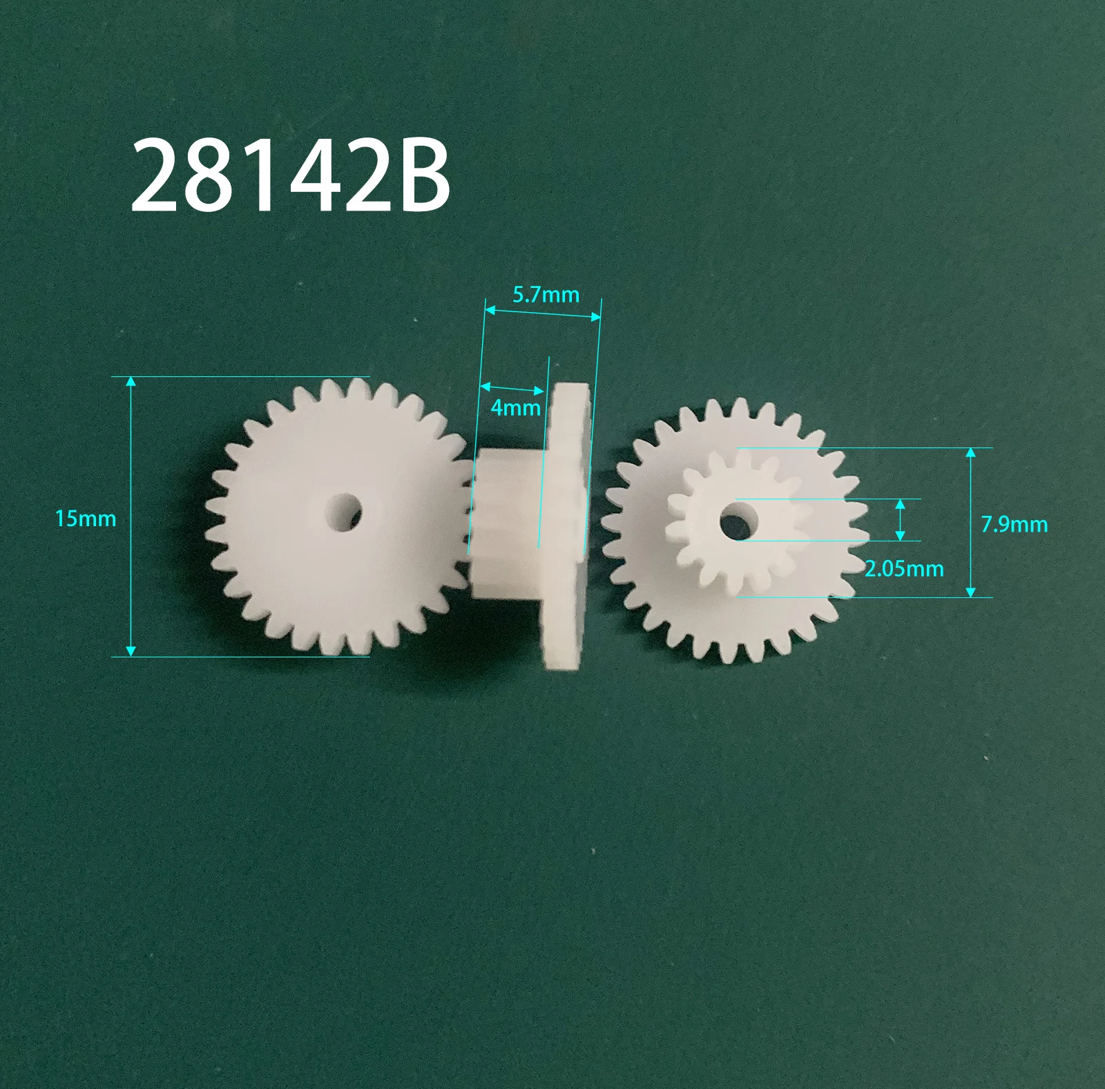 Plastic POM Gear Diameter 15mm 28 Teeth 14 Teeth Double Layer Gear 2.05mm Hole DIY Toy Parts Accessories 28142B 0.5M
