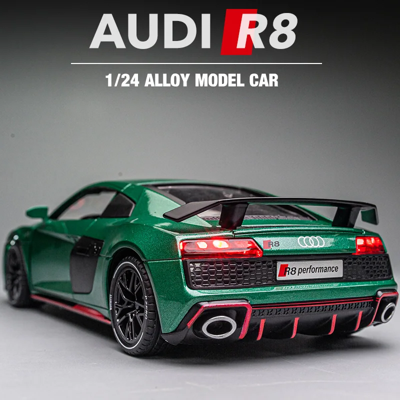 

Diecast 1/24 Scale Audi R8V10 Alloy Sport Car Model Metal Die Cast Toys Vehicles Children Boys Car Toys Gift Collection Miniauto