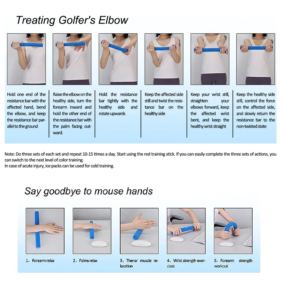 Barras Flexíveis ProsourceFit - Terapia Cotovelo De Tenista E Fortalecimento