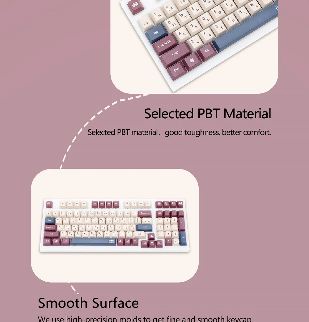 gks ensemble de capuchons de touches pour profil pbt tkl ansi