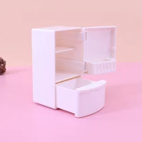1:12 Mini Dollhouse White Refrigerator With Food Set Kitchen Toys Miniature Furniture Fridge Decorations For Kids Gift 2