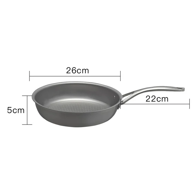 Padella Antiaderente In Acciaio Inox 26 Cm – Design A Nido D'Ape Per Uova, Bistecche E Verdure – Adatta A Tutti I Piani Cottura