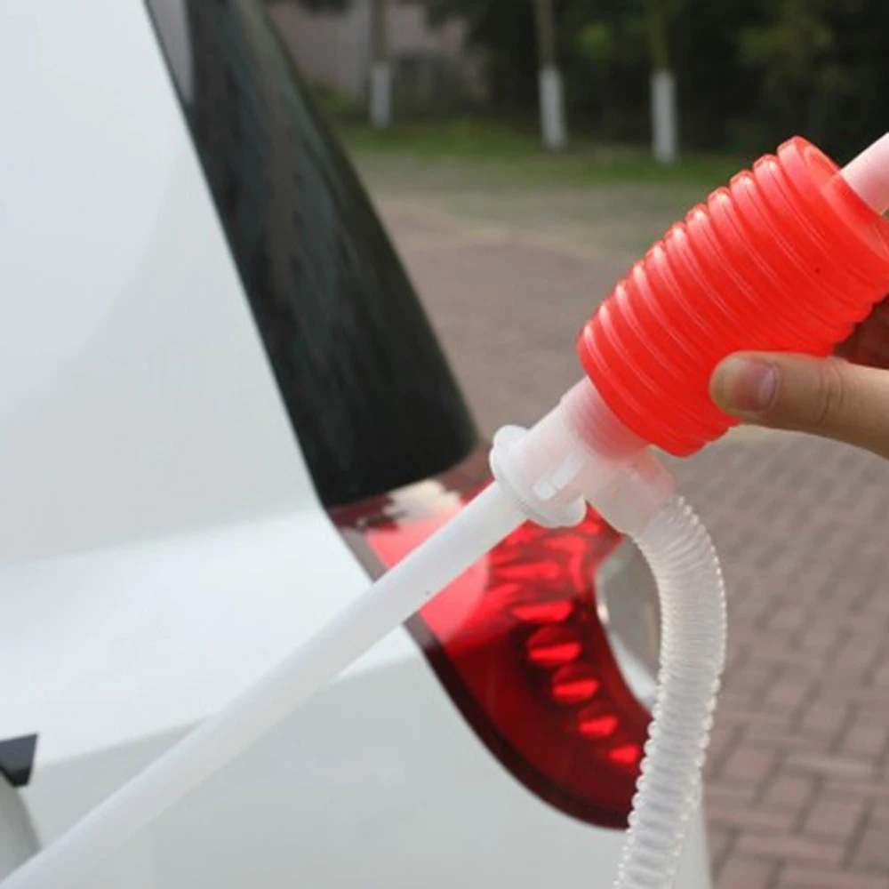 1Pc Universal Portable Car Manual Hand Siphon Pump Hose Gas Oil Liquid Syphon Transfer Pump Engine Parts Car Accessories oil syringe pump liquid transfer pump