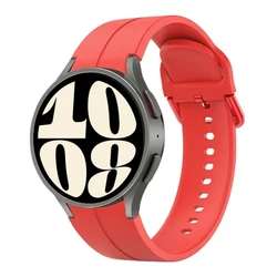 Premium Curved Silicone Watch Strap - Original Replacement Band for Samsung 6-6 Classic (Official red B)